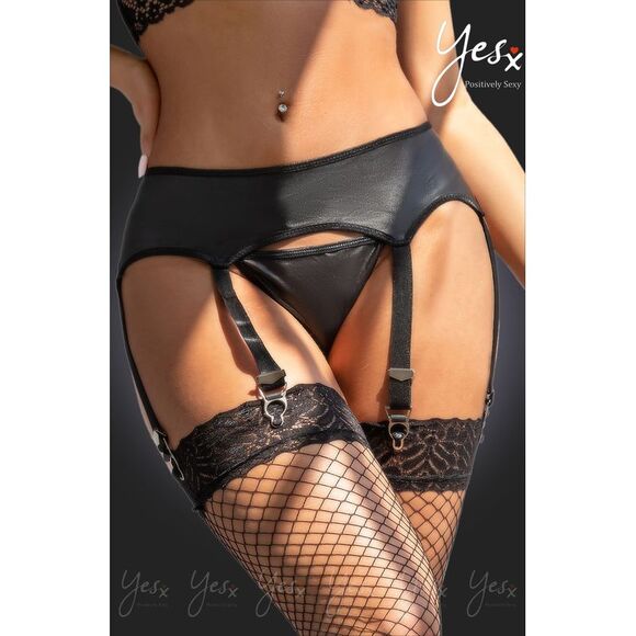 YesX Garter Belt Faux Leather Lingerie Women Black Suspender Belts